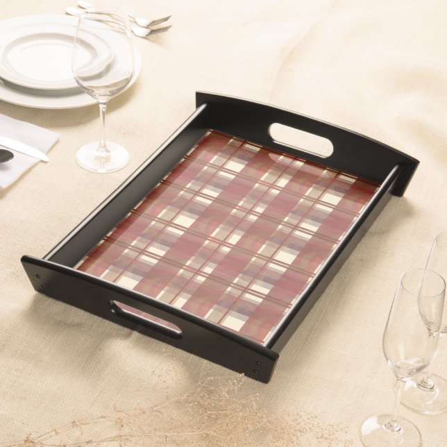 Madras Plaid Fall Red Serving Tray (Front)