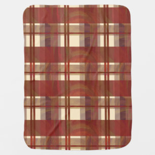 Madras Plaid Fall Red Swaddle Blanket