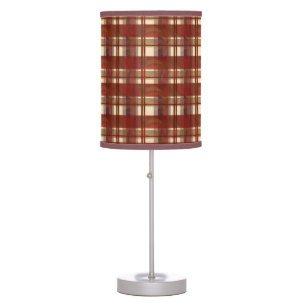 Madras Plaid Fall Red Table Lamp