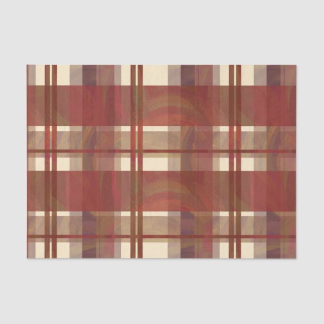 Madras Plaid Fall Red Tissue Paper (Front)