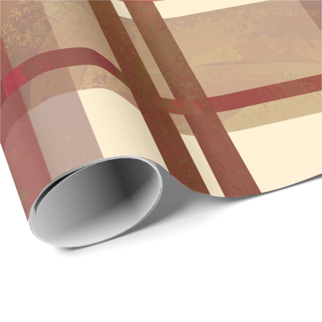 Madras Plaid Fall Red Wrapping Paper (Roll Corner)