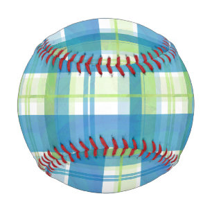 Madras Plaid Green and Blue Baseball