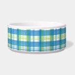 Madras Plaid Green and Blue Bowl<br><div class="desc">Cool Blue and Green Checkered Plaid makes a fashion statement with our signature texture in a dry brush style and colors in an overlapping pattern of vertical and horizontal bands of various witch. Great for picnics and color coordinating your home, nursery, or office. Custom designs available, so feel free to...</div>