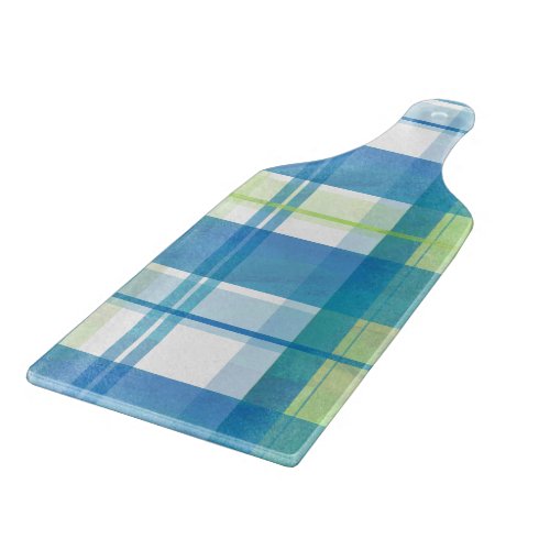 Madras Plaid Green and Blue Cutting Board