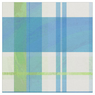 Madras Plaid Green and Blue Fabric