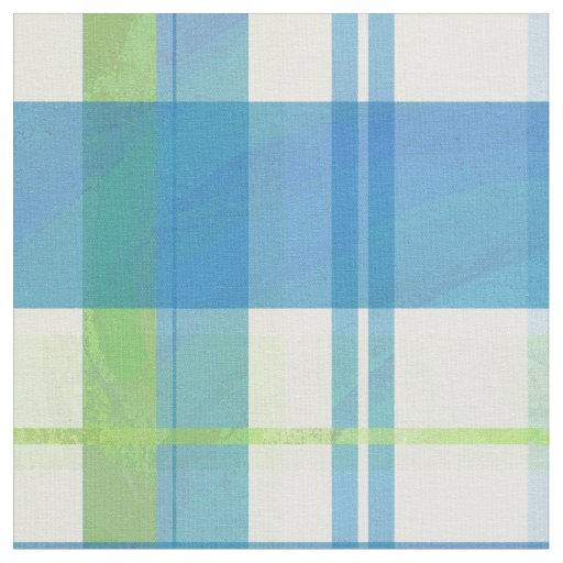 Madras Plaid Green and Blue Fabric