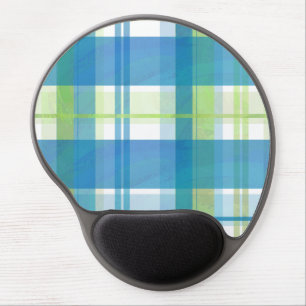 Madras Plaid Green and Blue Gel Mouse Pad