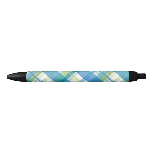 Madras Plaid Green and Blue Pen (Front)