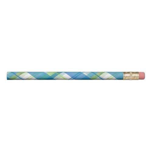 Madras Plaid Green and Blue Pencil