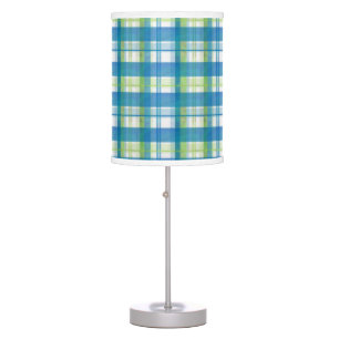 Madras Plaid Green and Blue Table Lamp