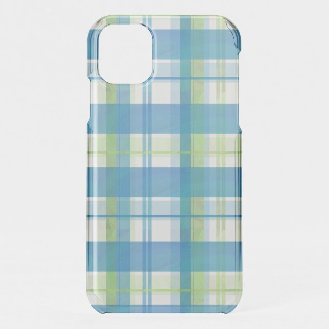 Madras Plaid Green and Blue Uncommon iPhone Case (Back)