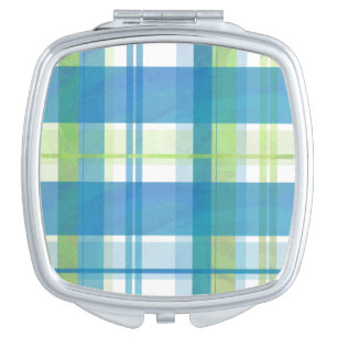 Madras Plaid Green and Blue Vanity Mirror