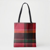 Madras Plaids Red and Green Tote Bag