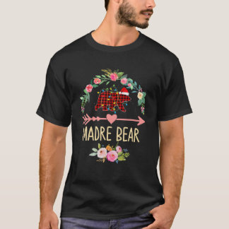 Madre Bear Xmas Family Christmas Pajama Red Plaid T-Shirt