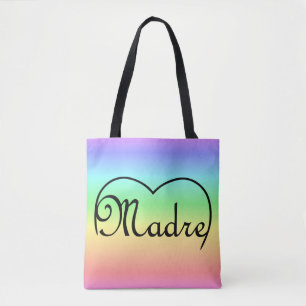 Madre Italian Mother heart rainbow Tote Bag