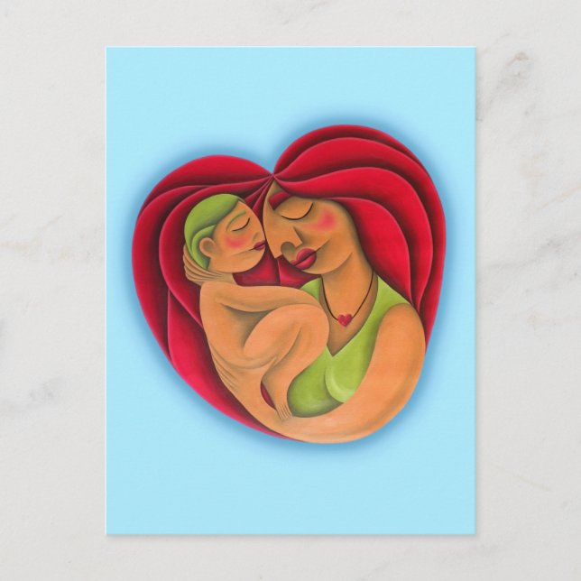 Madre y su hijo pintura óleo arte. Mom. Postcard (Front)