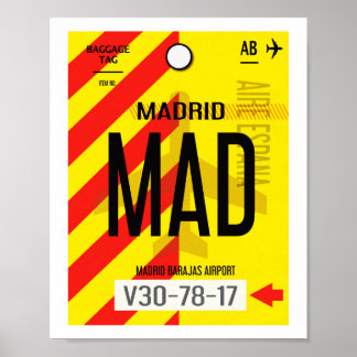 Madrid Airport Baggage Poster