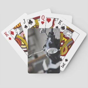 Madrid, black Vespa scooter Poker Cards