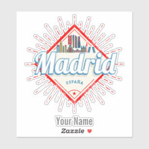 Madrid Capital Spain Retro Skyline Vintage Sticker