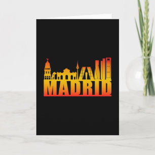 Madrid City Cityscape Skyline Funny Gift Card