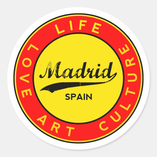 Madrid Classic Round Sticker (Front)