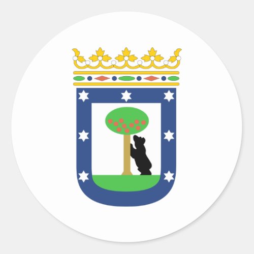 Madrid Coat Of Arms Classic Round Sticker