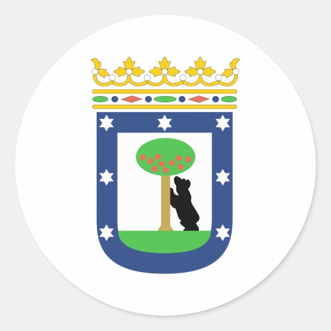 Madrid Coat Of Arms Classic Round Sticker (Front)