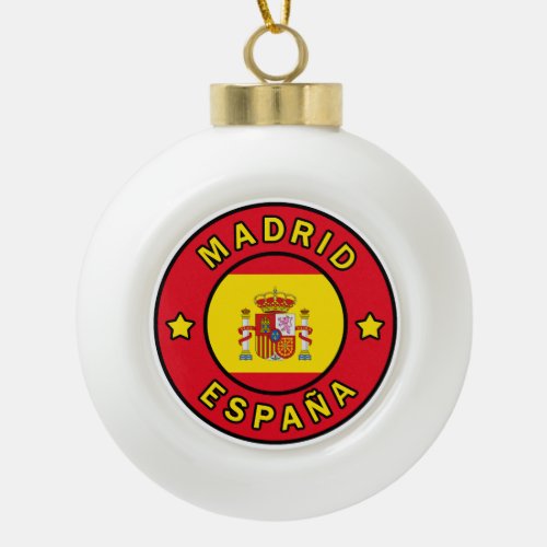 Madrid Espaa Ceramic Ball Christmas Ornament