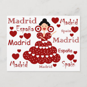 Madrid España muñeca flamenca Postcard