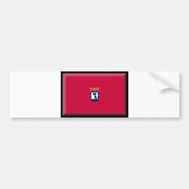 Madrid Flag Bumper Sticker (Front)
