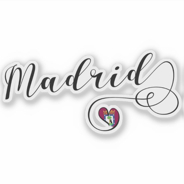 Madrid Heart Flag Sticker (Front)