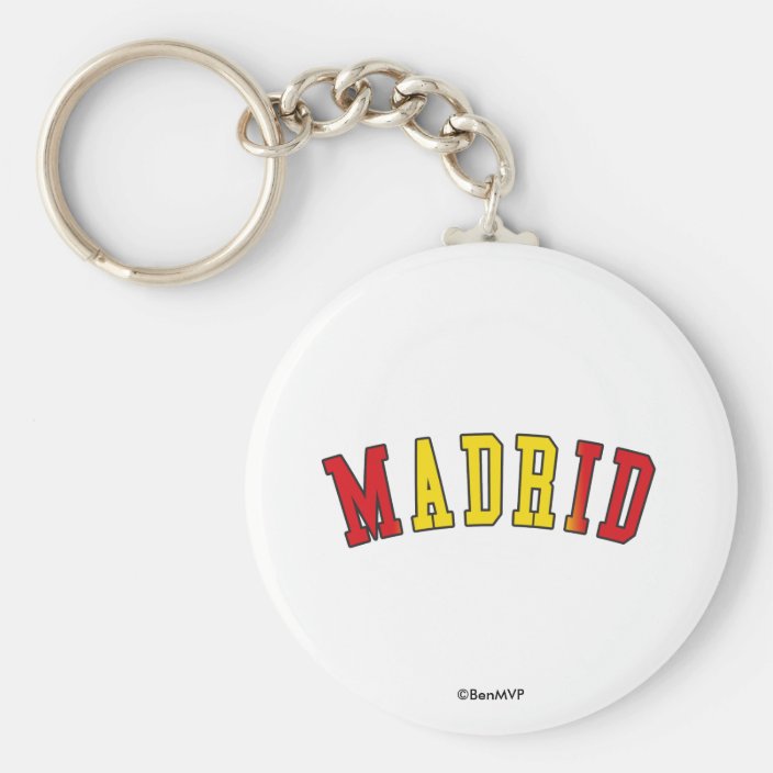 Madrid in Spain National Flag Colors Keychain