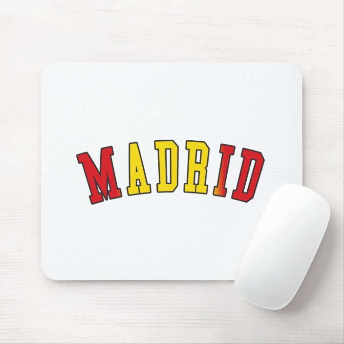 Madrid in Spain National Flag Colors Mousepad