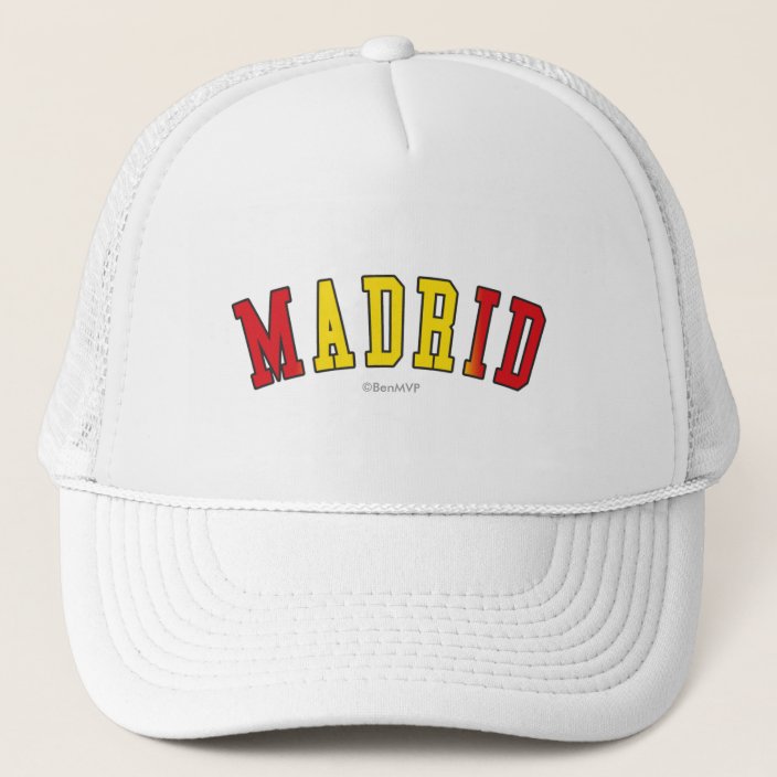 Madrid in Spain National Flag Colors Trucker Hat