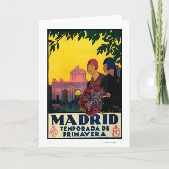 Madrid in Springtime Travel Promotional Poster Card (Front)