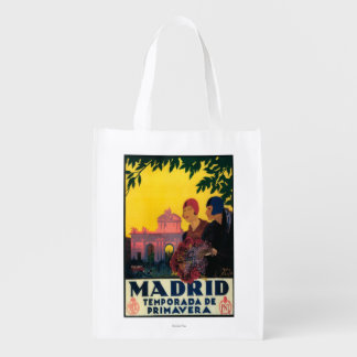 Madrid in Springtime Travel Promotional Poster Grocery Bag