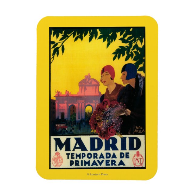 Madrid in Springtime Travel Promotional Poster Magnet (Vertical)