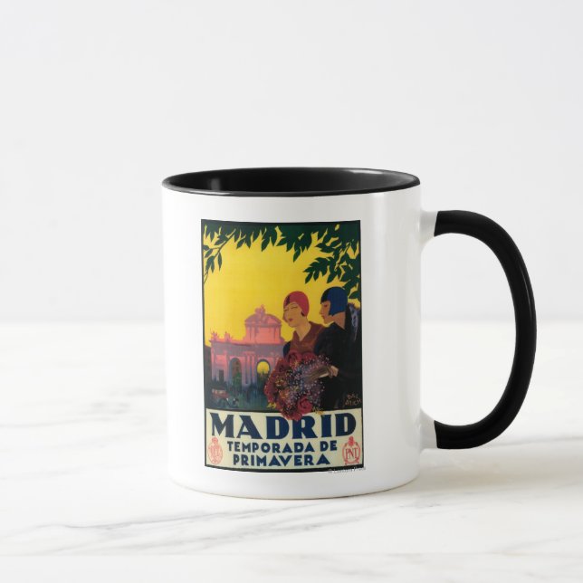 Madrid in Springtime Travel Promotional Poster Mug (Right)