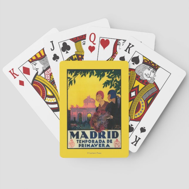 Madrid in Springtime Travel Promotional Poster Poker Cards (Back)