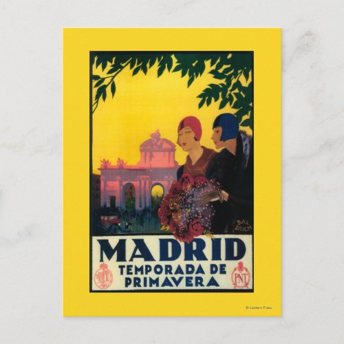 Madrid in Springtime Travel Promotional Poster Postcard