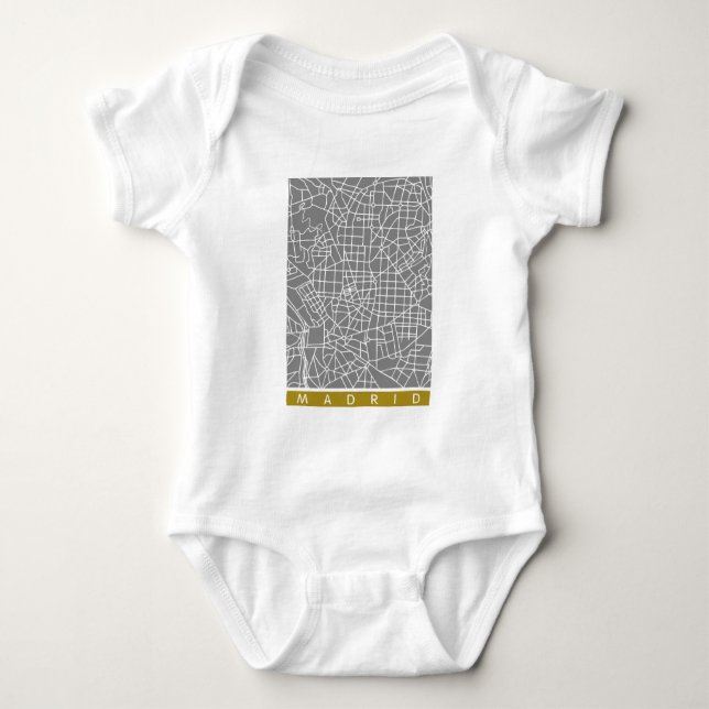 Madrid map baby bodysuit (Front)