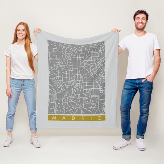 Madrid map fleece blanket (In Situ)