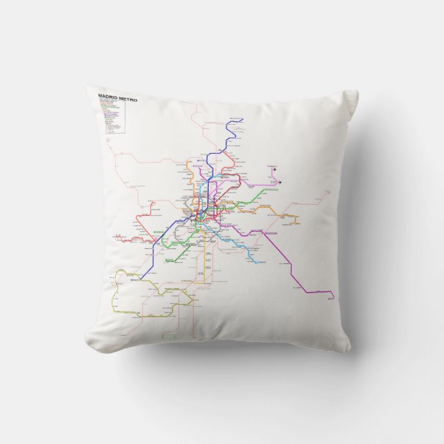 Madrid Metro - Spain Throw Pillow (Front)