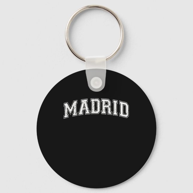 Madrid Most Populous City Capital of Spain Keychain (Front)