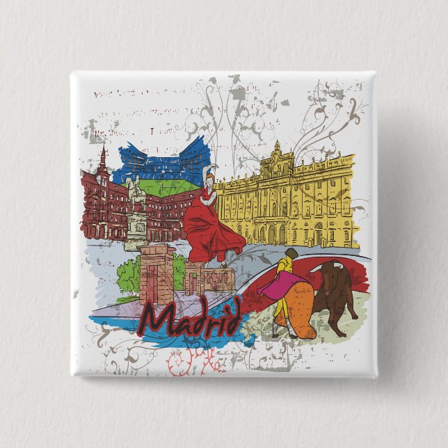 Madrid Pinback Button (Front)