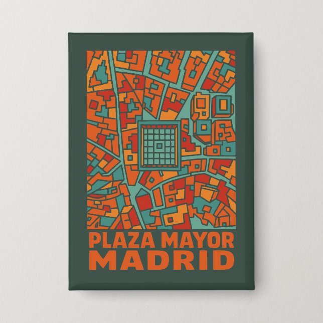Madrid Plaza Mayor Button (Front)