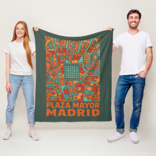 Madrid Plaza Mayor Fleece Blanket