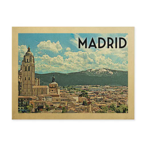 Madrid Postcard Spain Vintage Travel