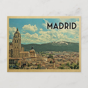 Madrid Postcard Spain Vintage Travel