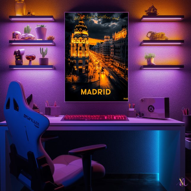 Madrid Skyline - Charcoal Monochrome Art - Urban Poster (Creator Uploaded)